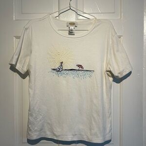 vintage Talbots embroidered tee